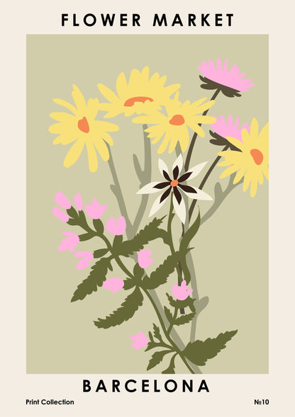 Flower Market Barcelona - Poster / Art Print