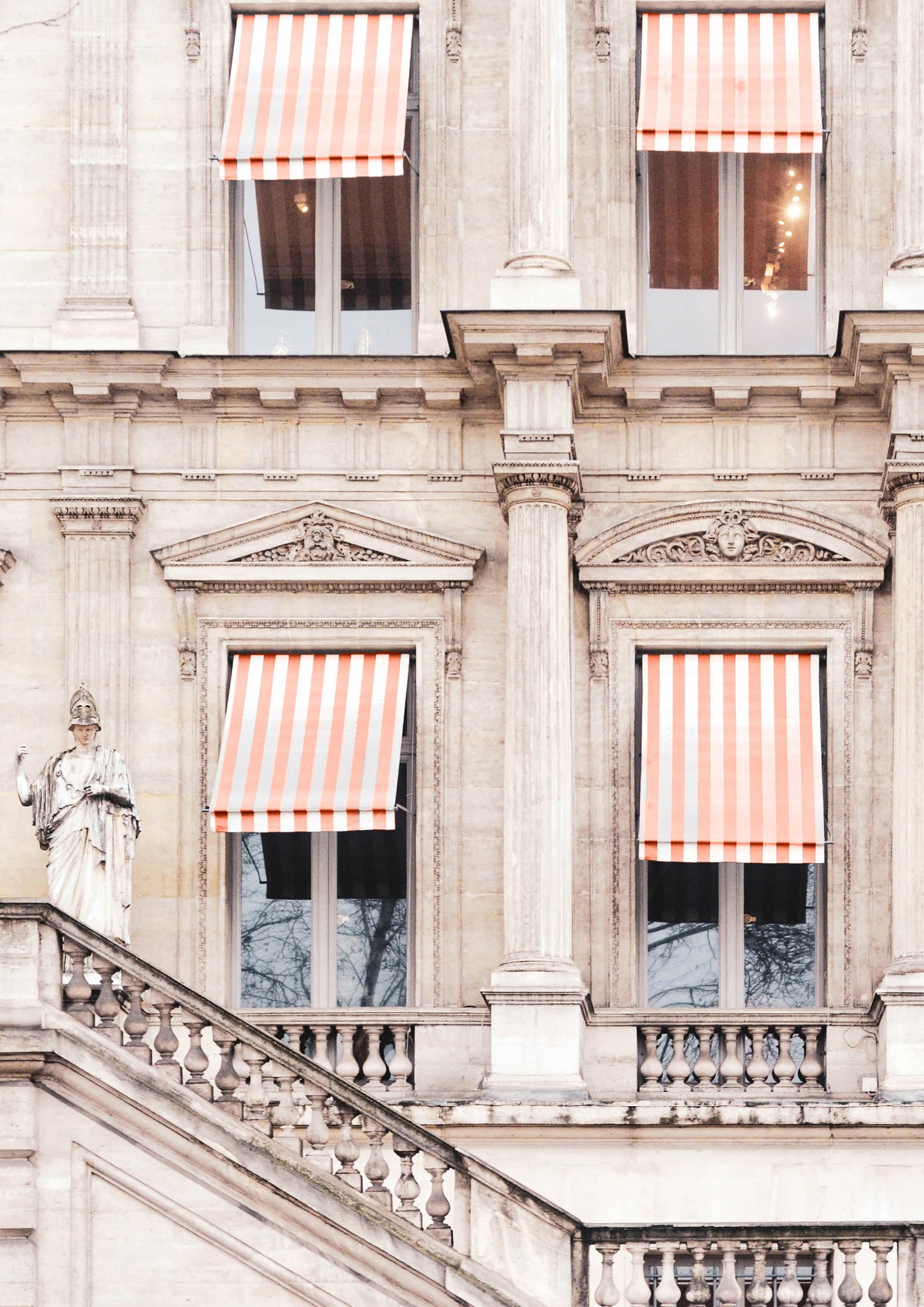 Striped Paris Awning - Poster / Art Print