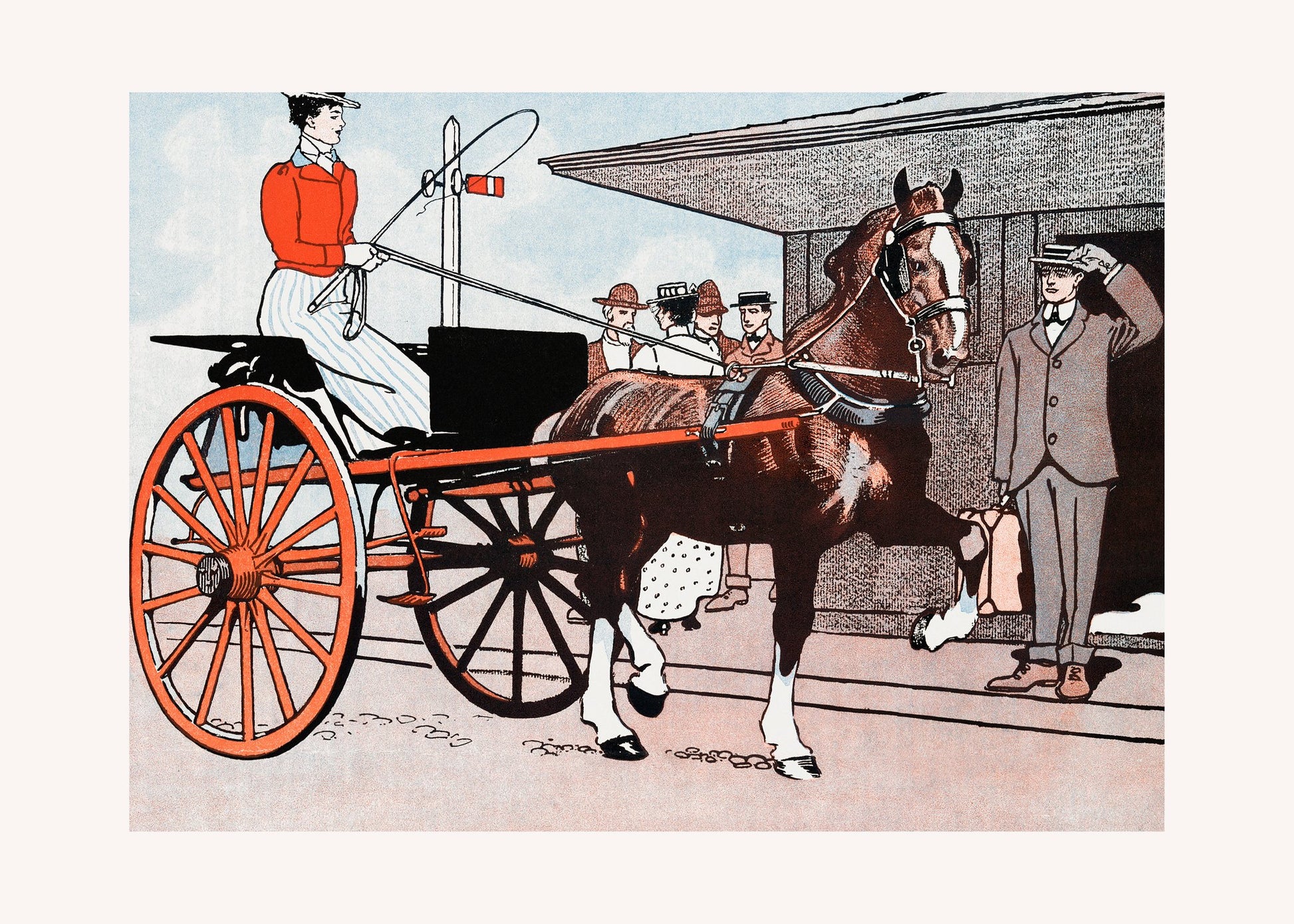Woman In a Horse Carriage (ca. 1890–1907) - Poster / Art Print
