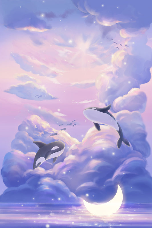 Fantasy Beautiful Whale - Poster / Art Print