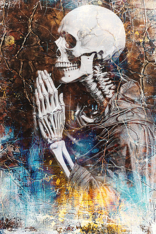 Funny Scull Drawing Illustration 48 - Poster / Art Print