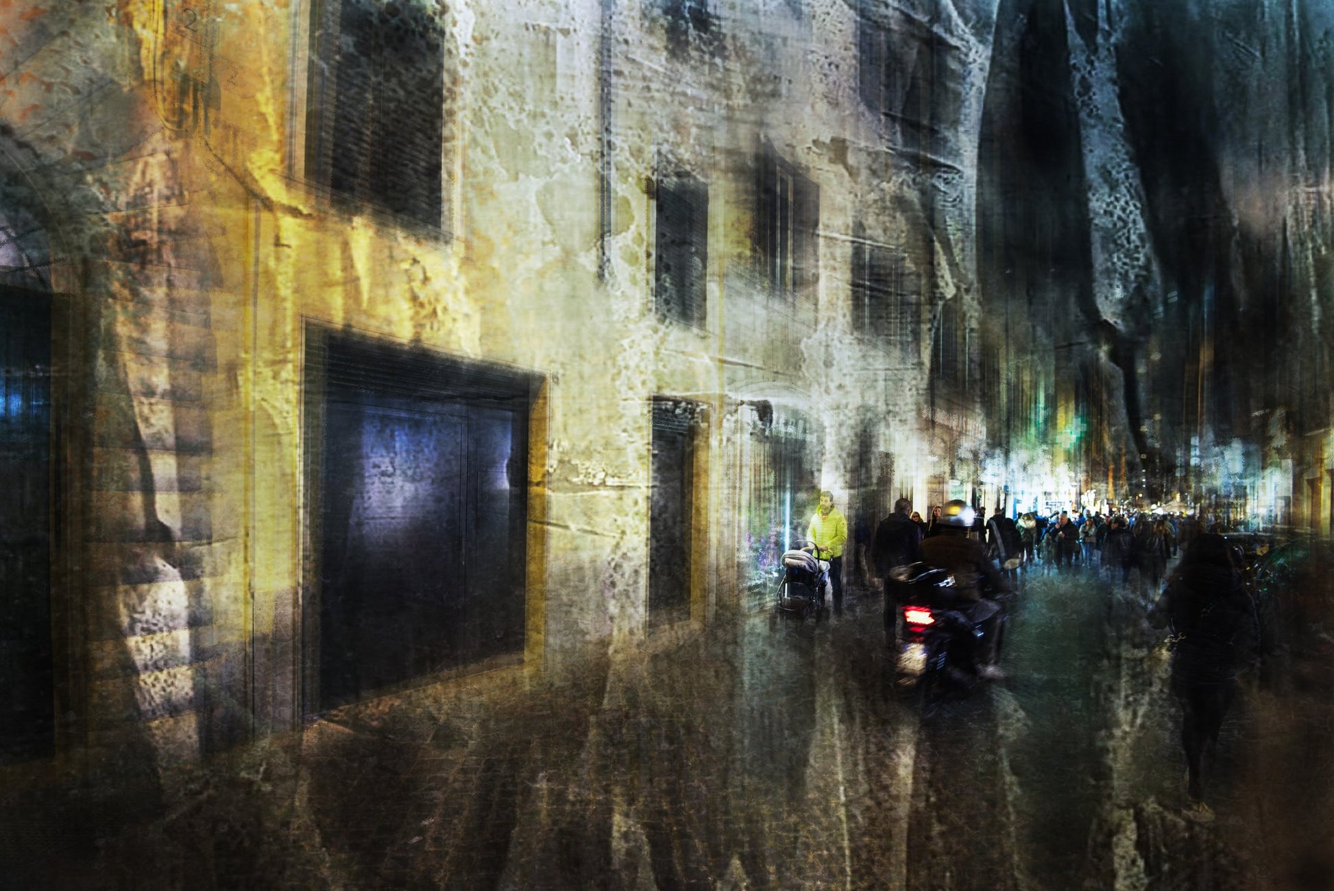 Biker on the alley - Poster / Art Print