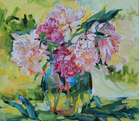 Peonies in a vase - Poster / Art Print