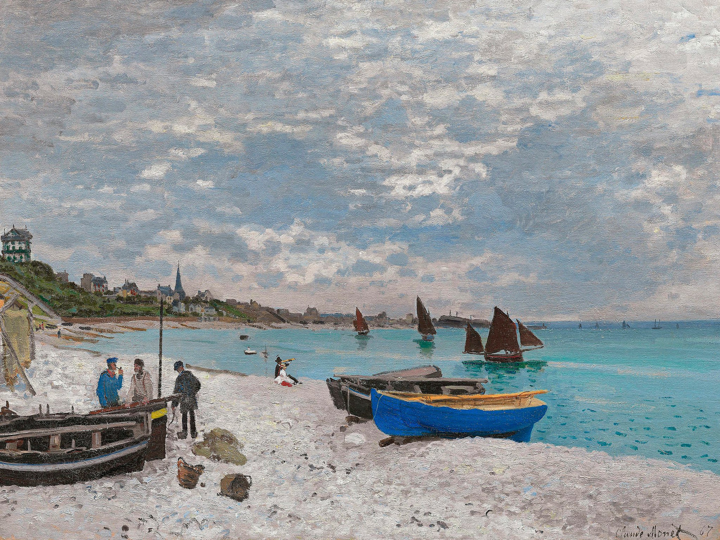 The Beach At Sainte Adresse (1867) - Poster / Art Print