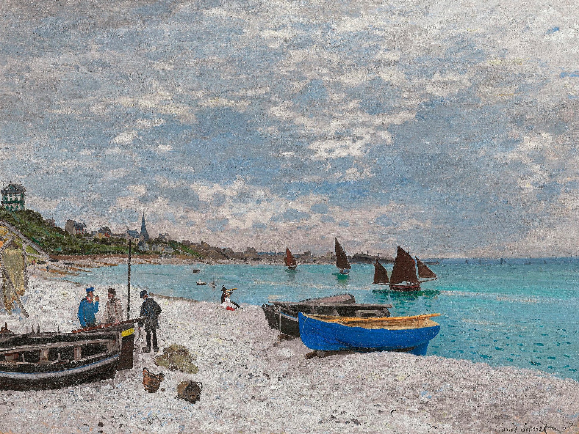 The Beach At Sainte Adresse (1867) - Poster / Art Print