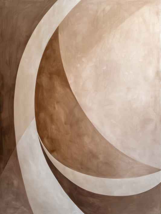 Abstract Art Beige Brown Geo Abstract - Poster / Art Print