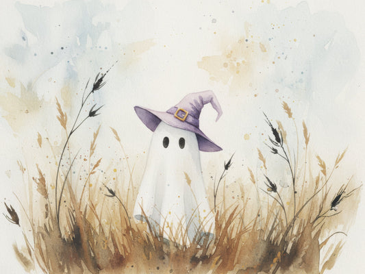 Cute Halloween Ghost - Poster / Art Print