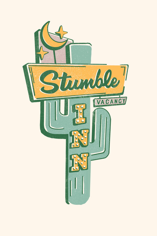 Stumble Inn Southwestern Roadside Motel Art - Poster / Art Print