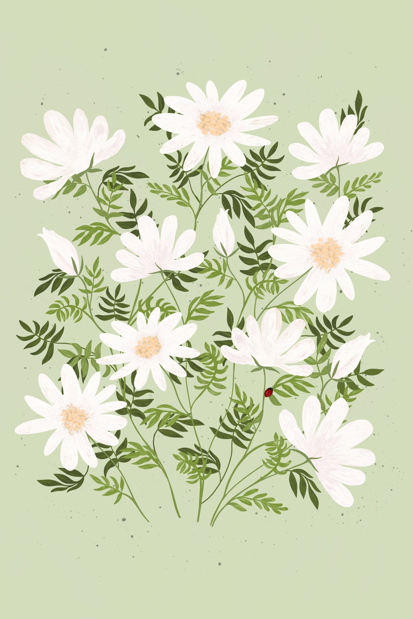 Ladybug flowers - Poster / Art Print