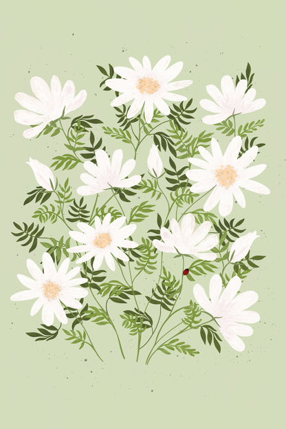 Ladybug flowers - Poster / Art Print