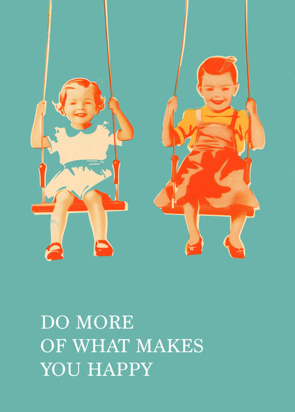 Two Little Girls On Swings - Poster / Art Print