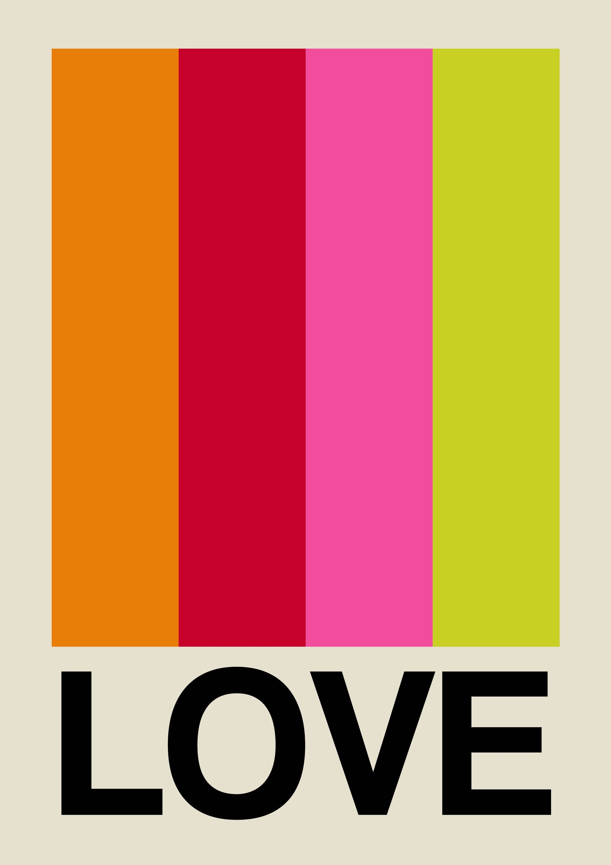 Retro Stripe LOVE Fruit - Poster / Art Print