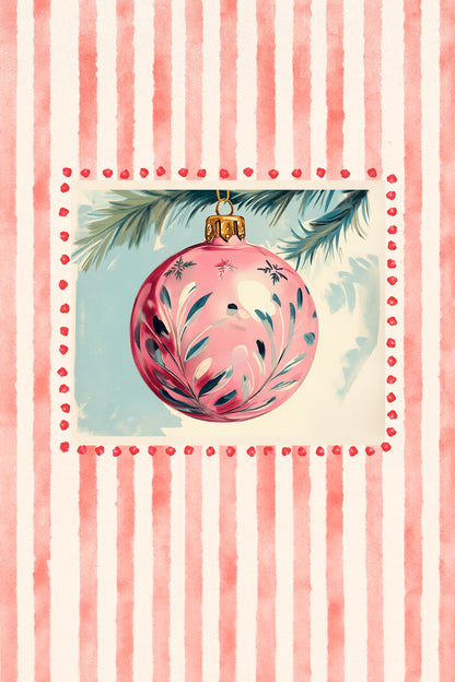Pink Christmas Bauble - Poster / Art Print