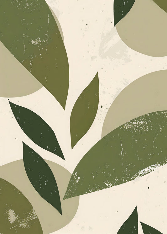 Green Abstract Leaves No 3 - Poster / Art Print