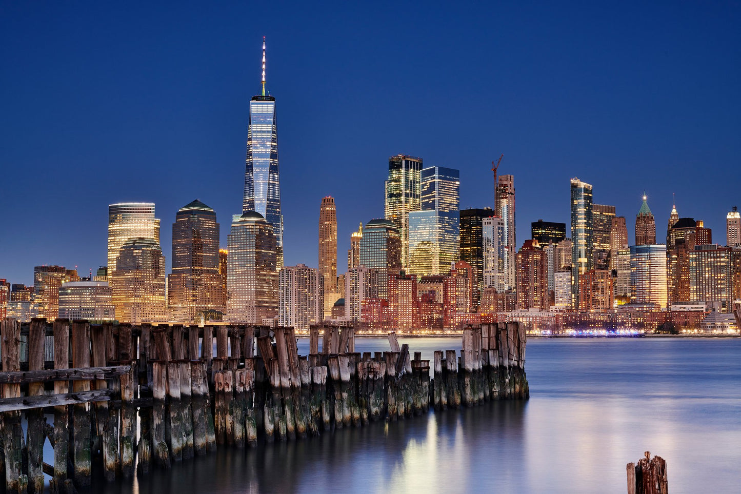 Manhattan Skyline at night - Poster / Art Print