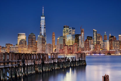 Manhattan Skyline at night - Poster / Art Print