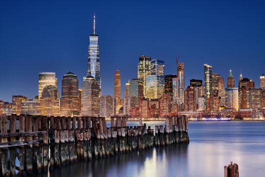 Manhattan Skyline at night - Poster / Art Print