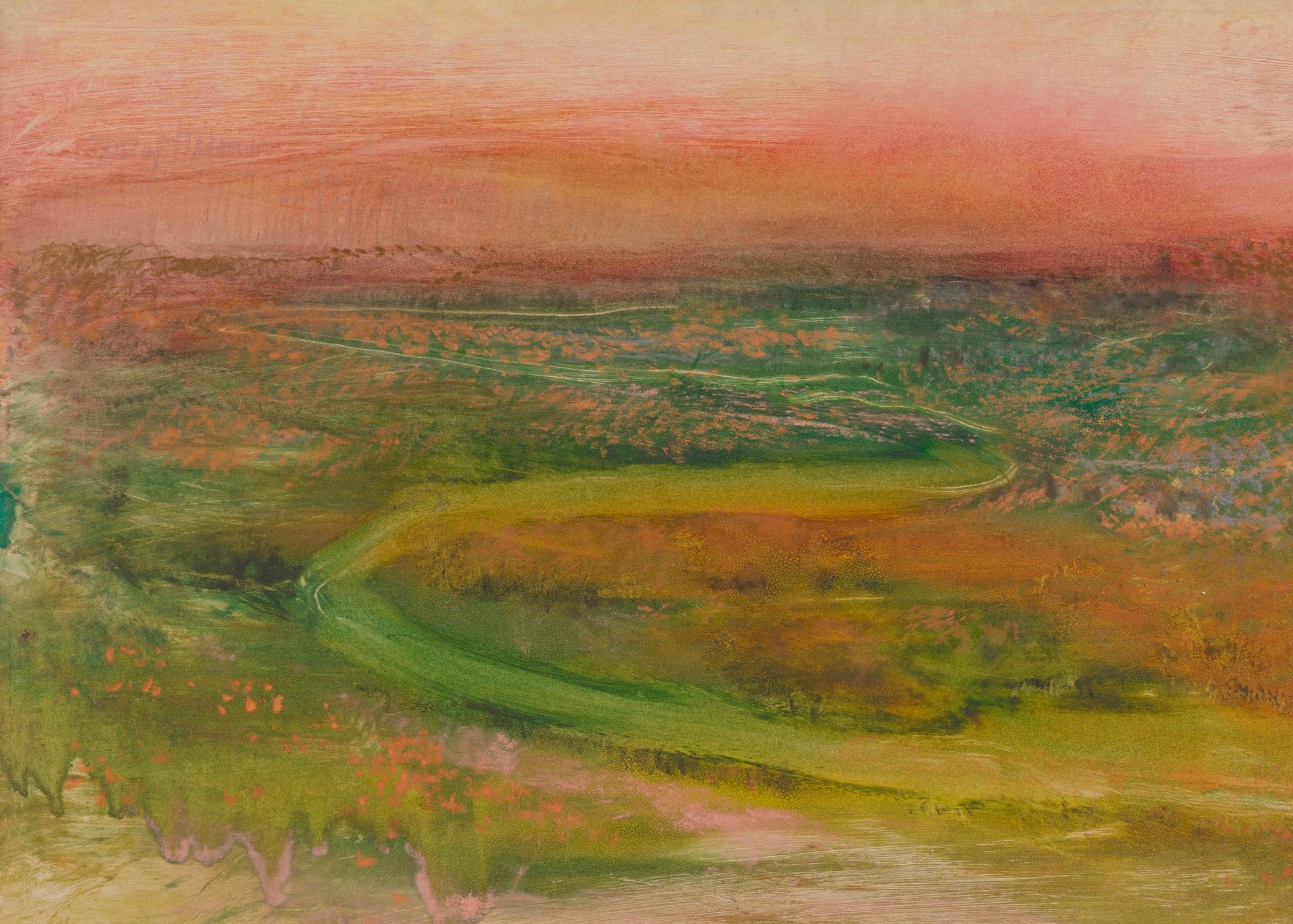 S Shaped Path In an Abstracted Landscape - Poster / Art Print