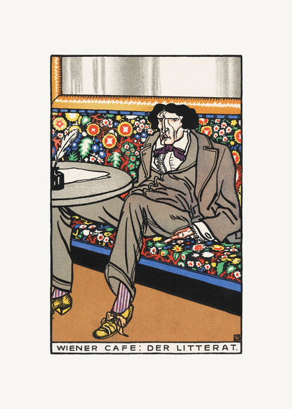Viennese Café  the Man of Letters - Poster / Art Print