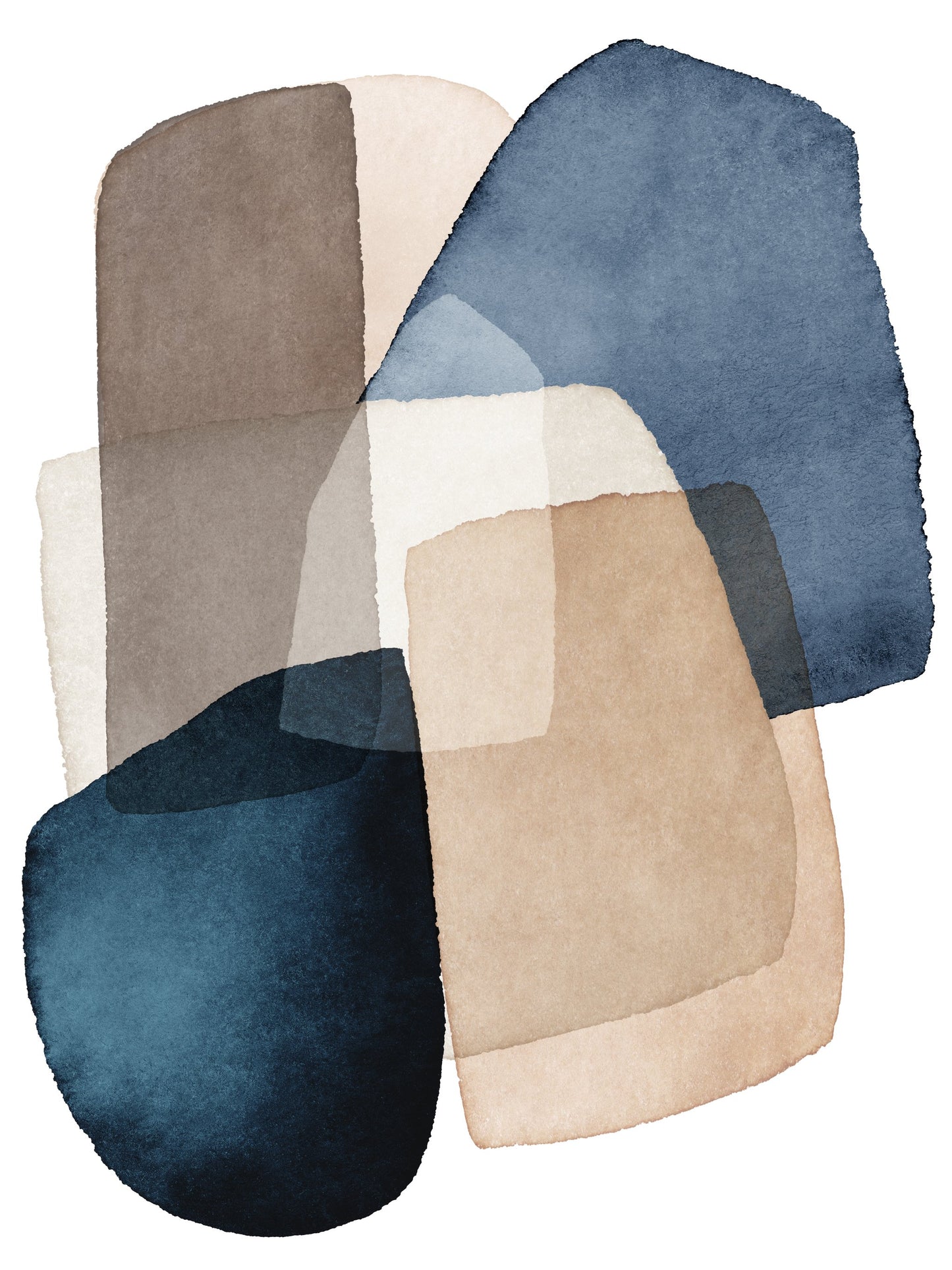 Blue Brown Blocks - Poster / Art Print