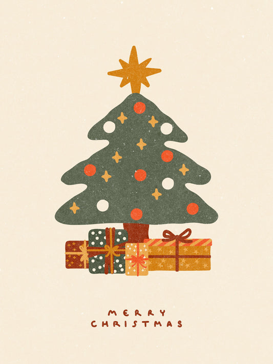 Christmas tree with gifts - Poster / Art Print