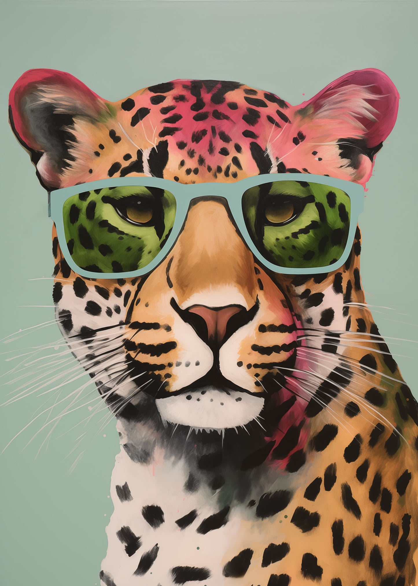 Leopard With Glasses - Poster / Art Print