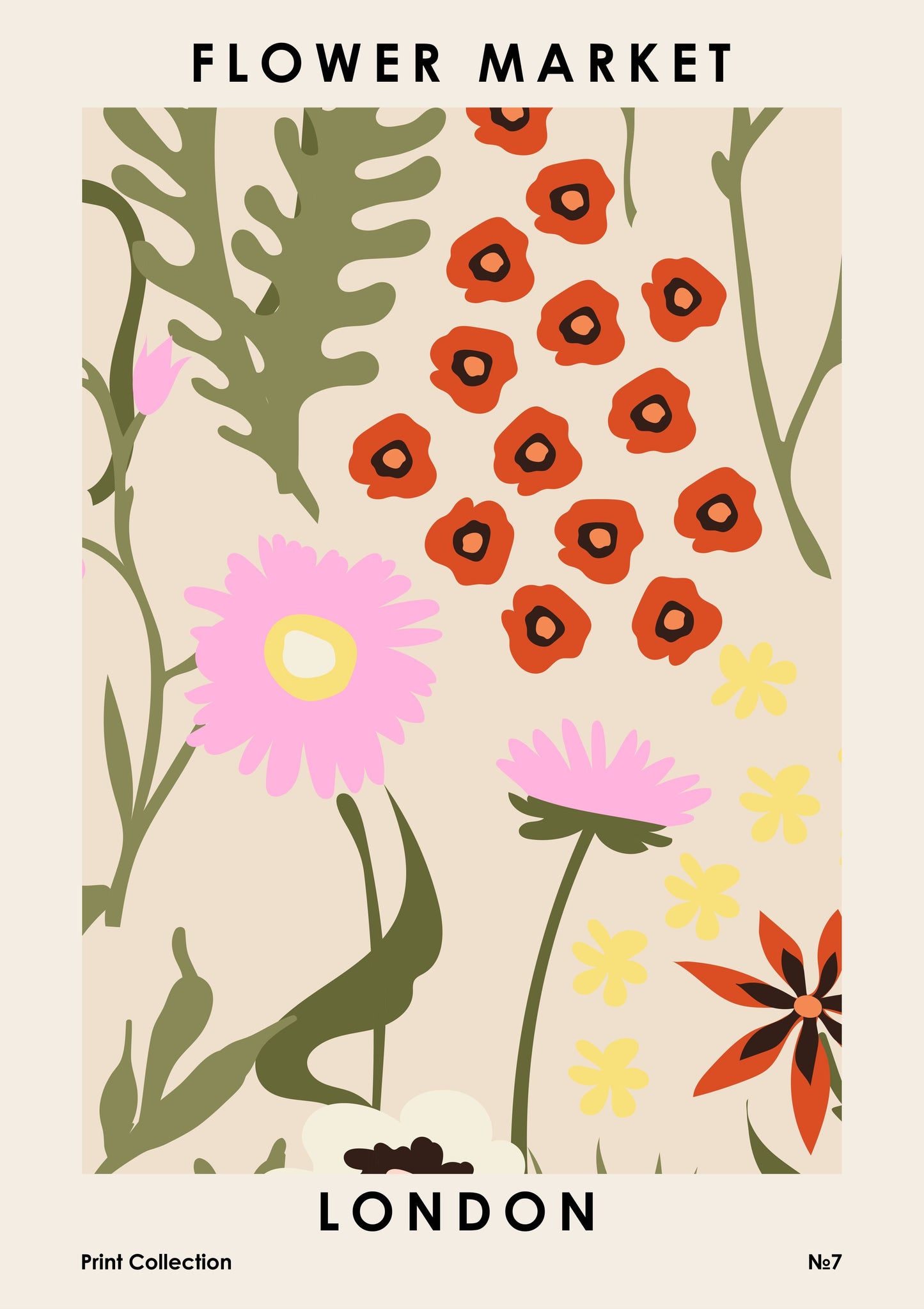 Flower Market London - Poster / Art Print