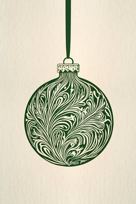 Olive Green Christmas Bauble - Poster / Art Print
