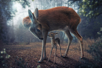 Mother and Fawn - Poster / Art Print