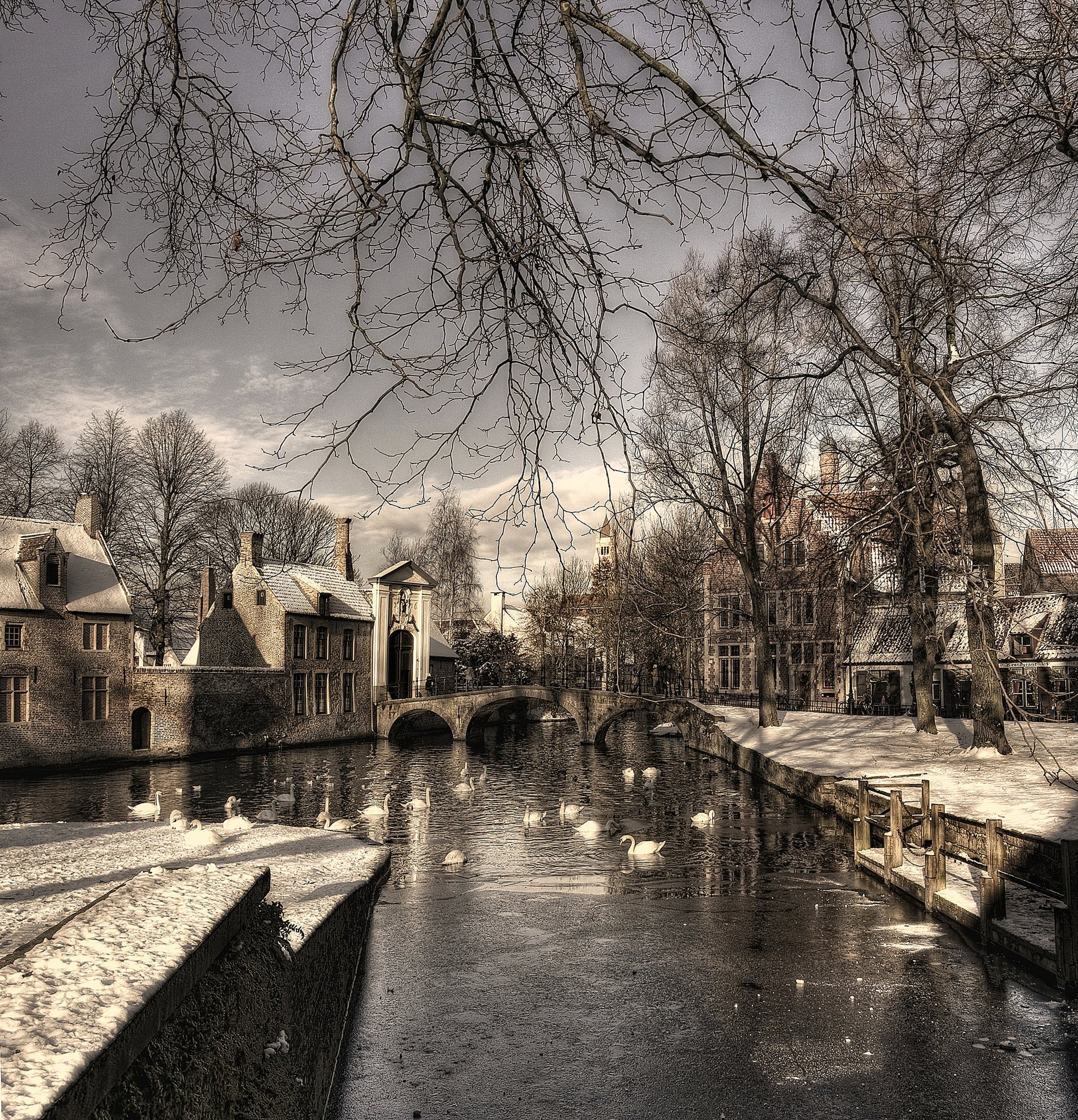 Bruges in Christmas dress - Poster / Art Print