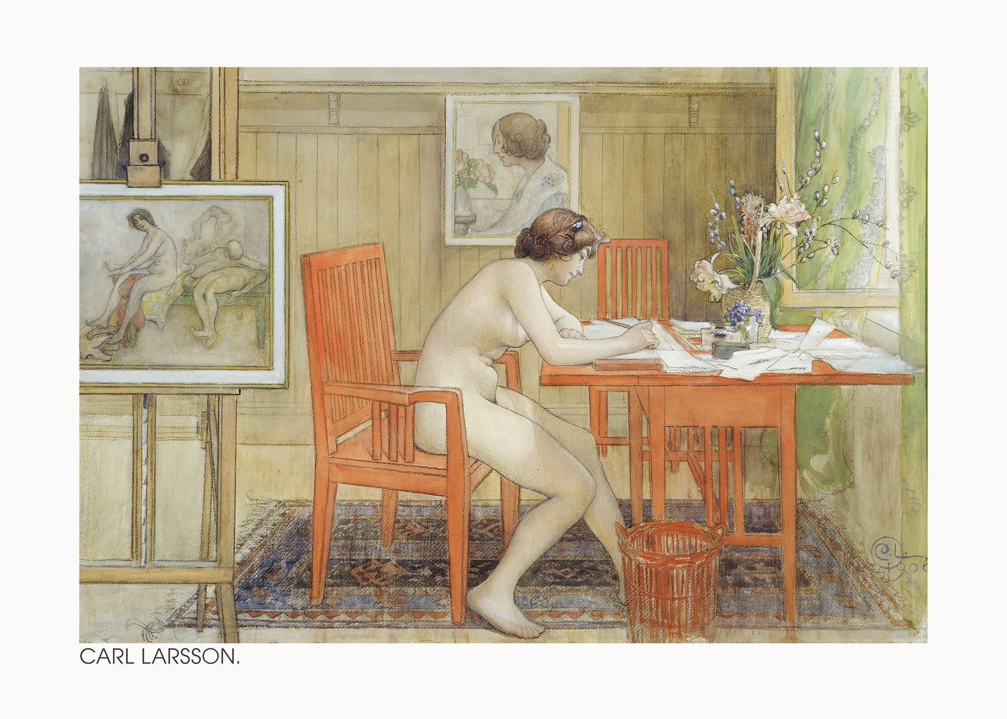 The Model Writing a Postcard 1906 - Poster / Art Print