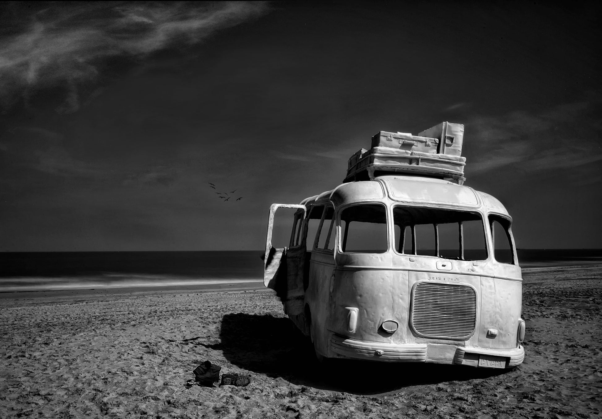 Beached Bus - Poster / Art Print