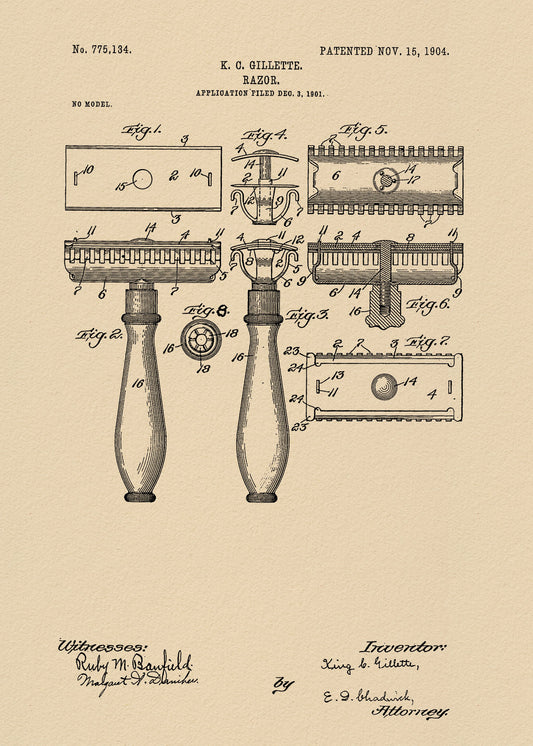 Razor Patent 1904 - Poster / Art Print