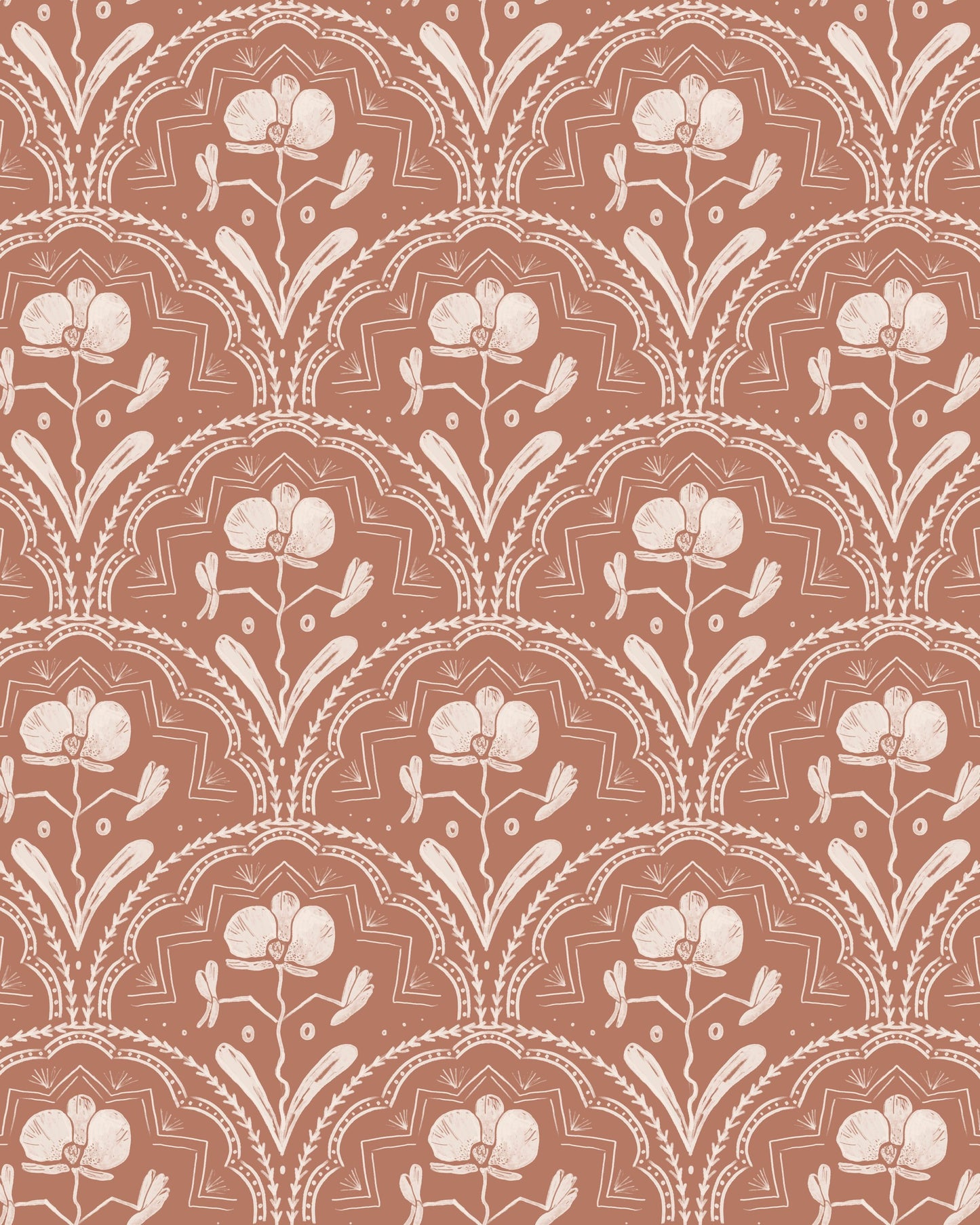 Boho Orchid Tiles Pattern - Poster / Art Print