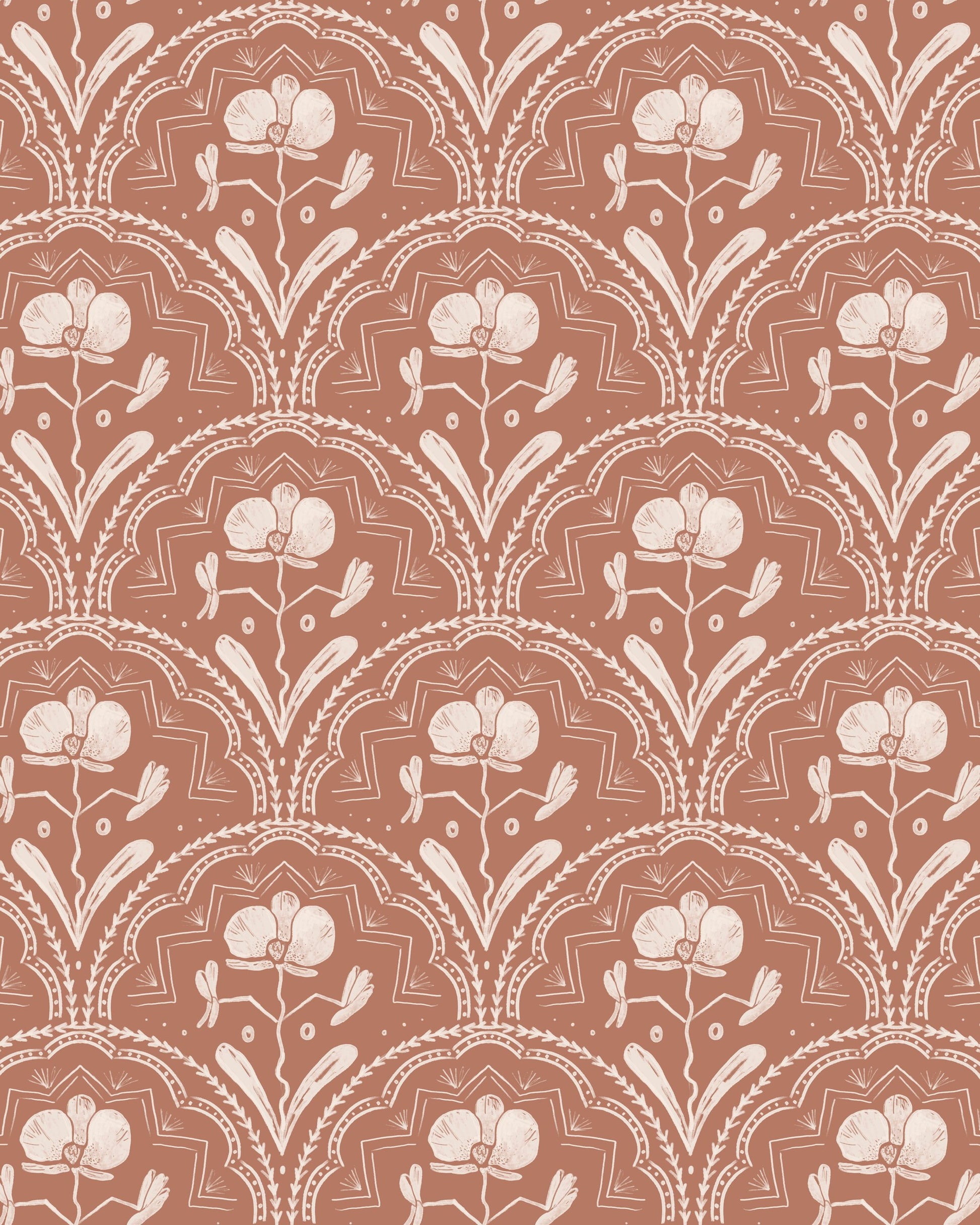 Boho Orchid Tiles Pattern - Poster / Art Print