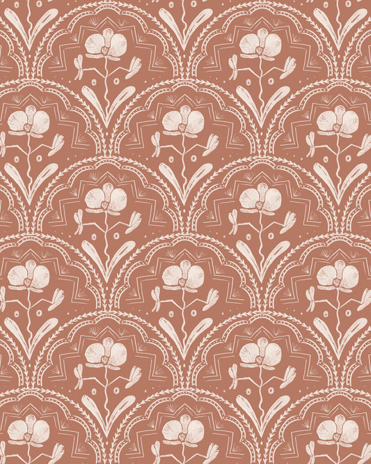 Boho Orchid Tiles Pattern - Poster / Art Print