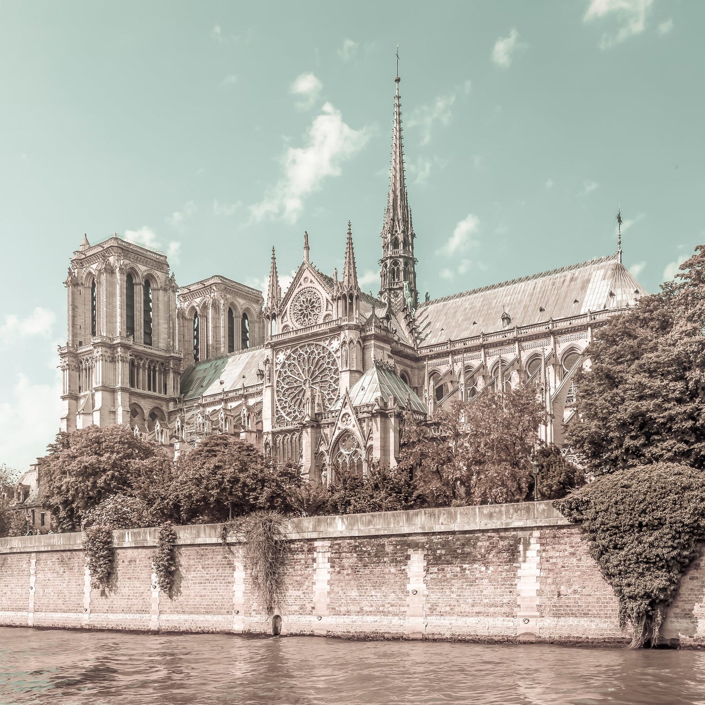PARIS Cathedral Notre-Dame | urban vintage style - Poster / Art Print