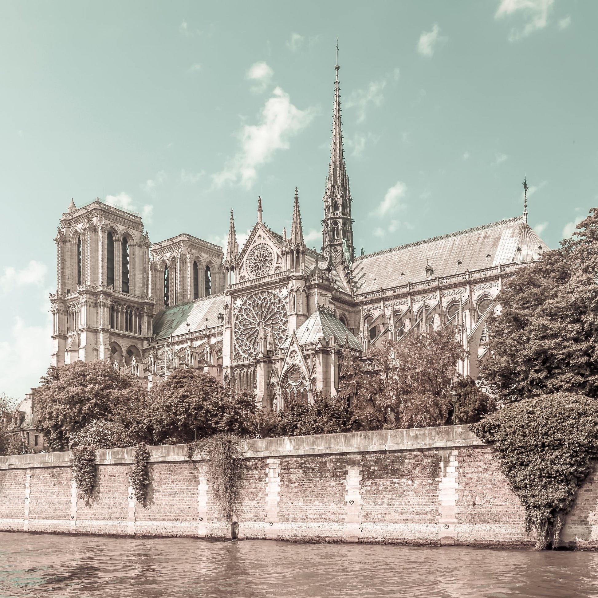 PARIS Cathedral Notre-Dame | urban vintage style - Poster / Art Print