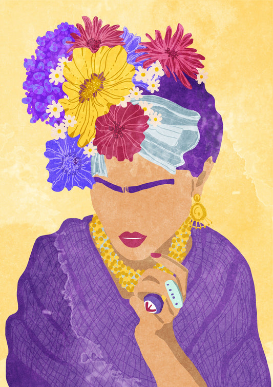 Frida and flowers - Poster / Art Print