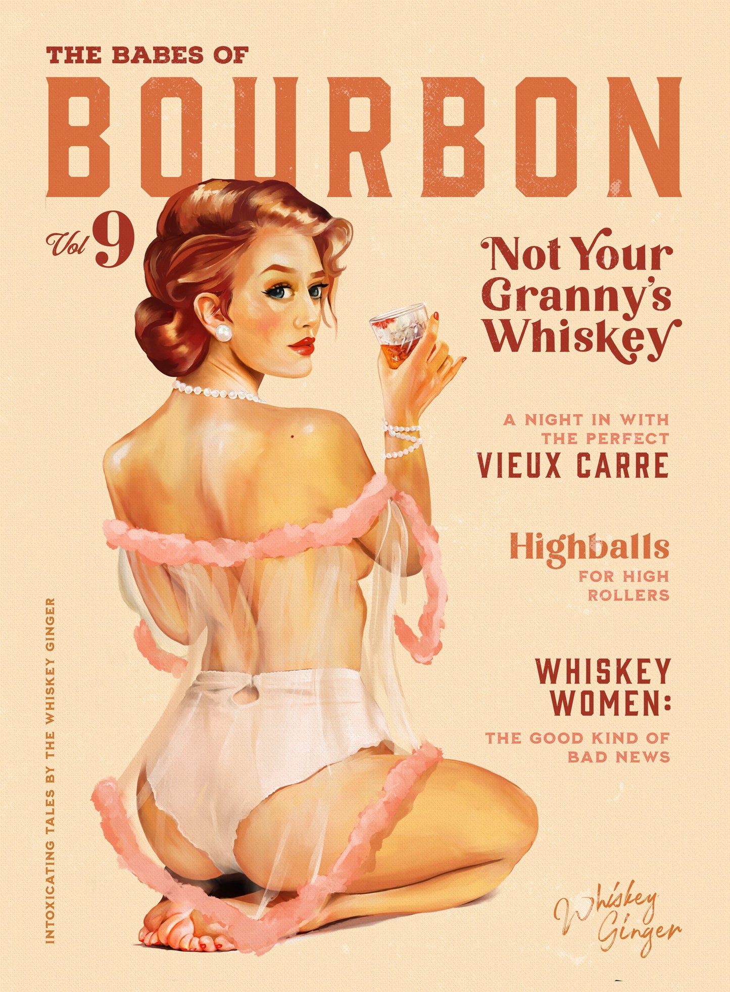 Babes of Bourbon Vol 9 Vintage Whiskey Pinup - Poster / Art Print