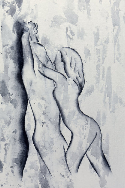 Abstract Erotic Painting Man and Woman - Poster / Art Print