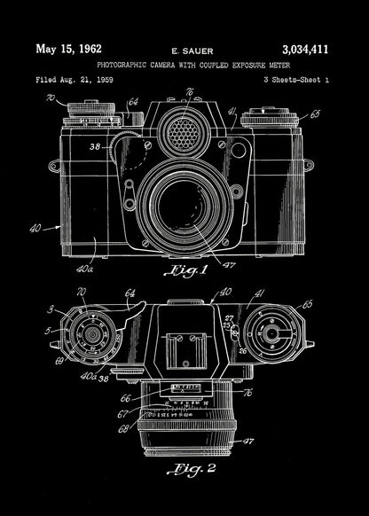 Camera Patent 1962 - Poster / Art Print