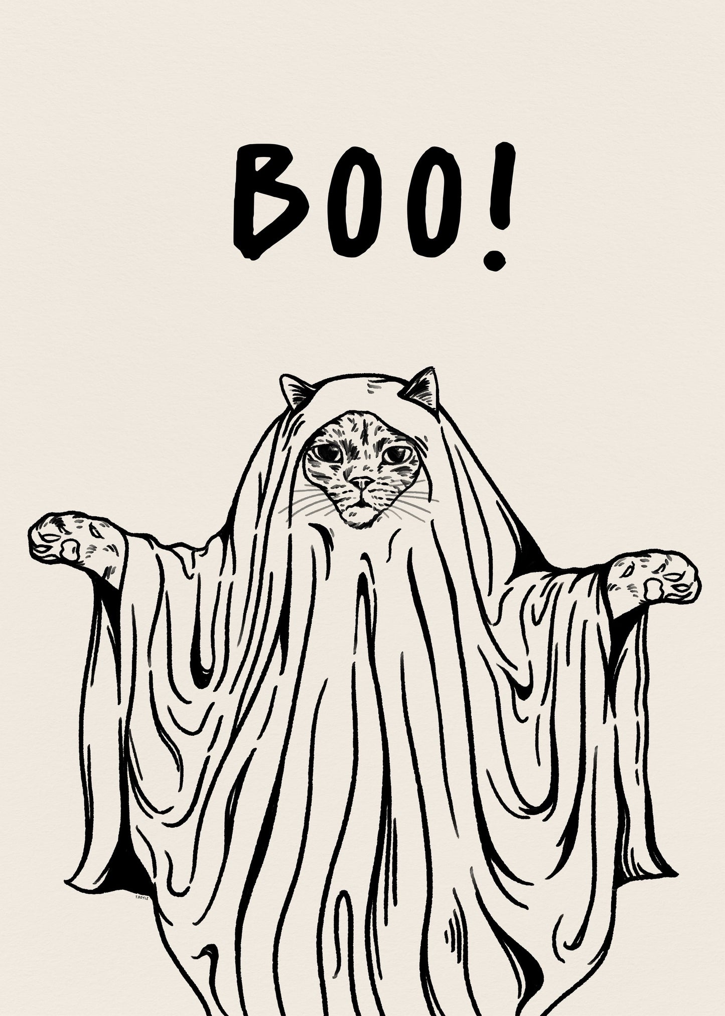 Boo! Ghost Cat - Poster / Art Print