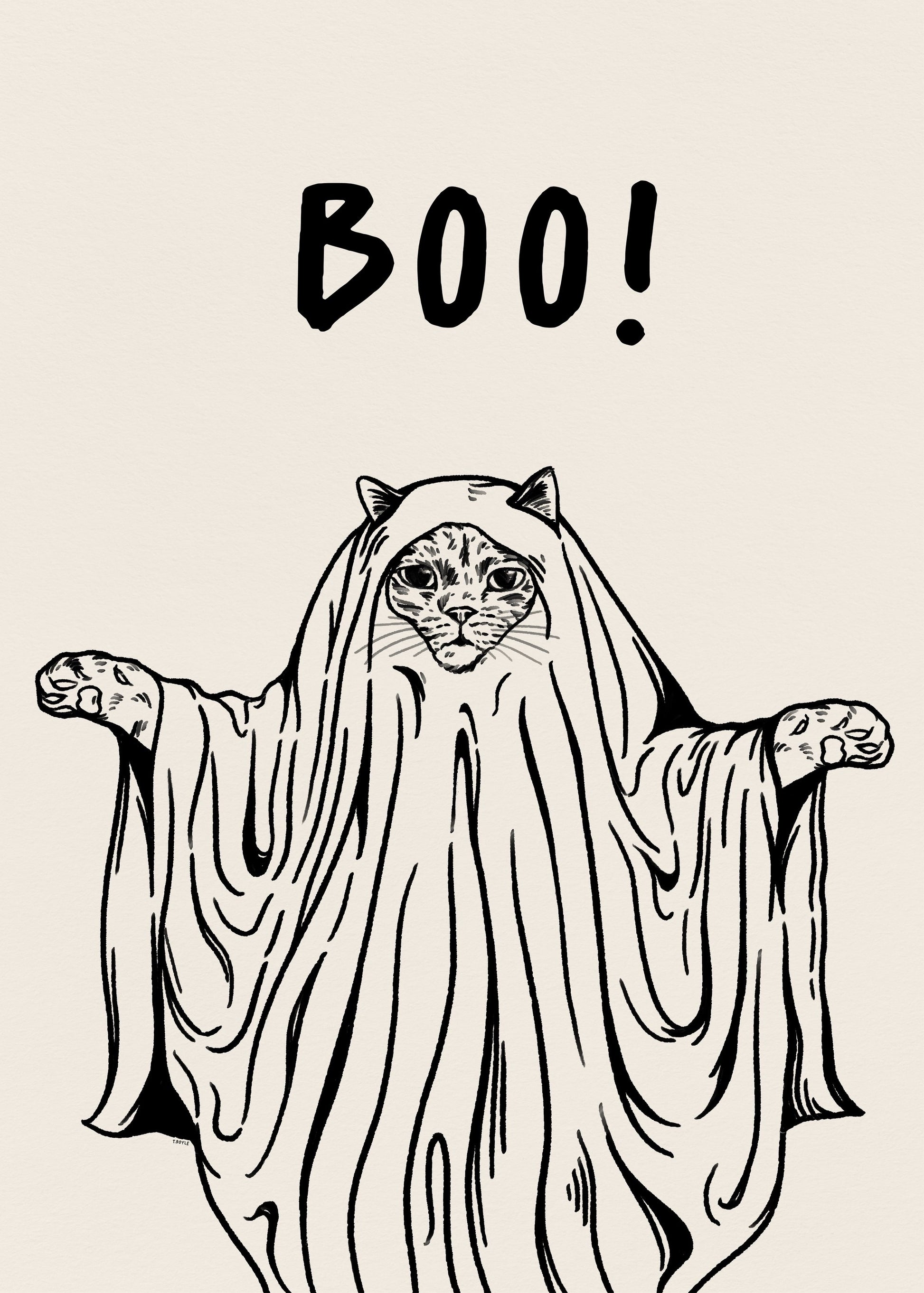 Boo! Ghost Cat - Poster / Art Print