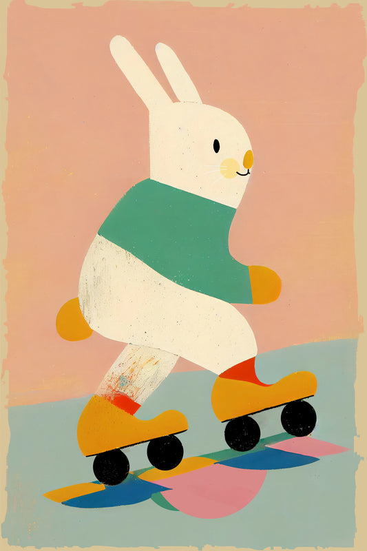 Skating Bunny - Poster / Art Print
