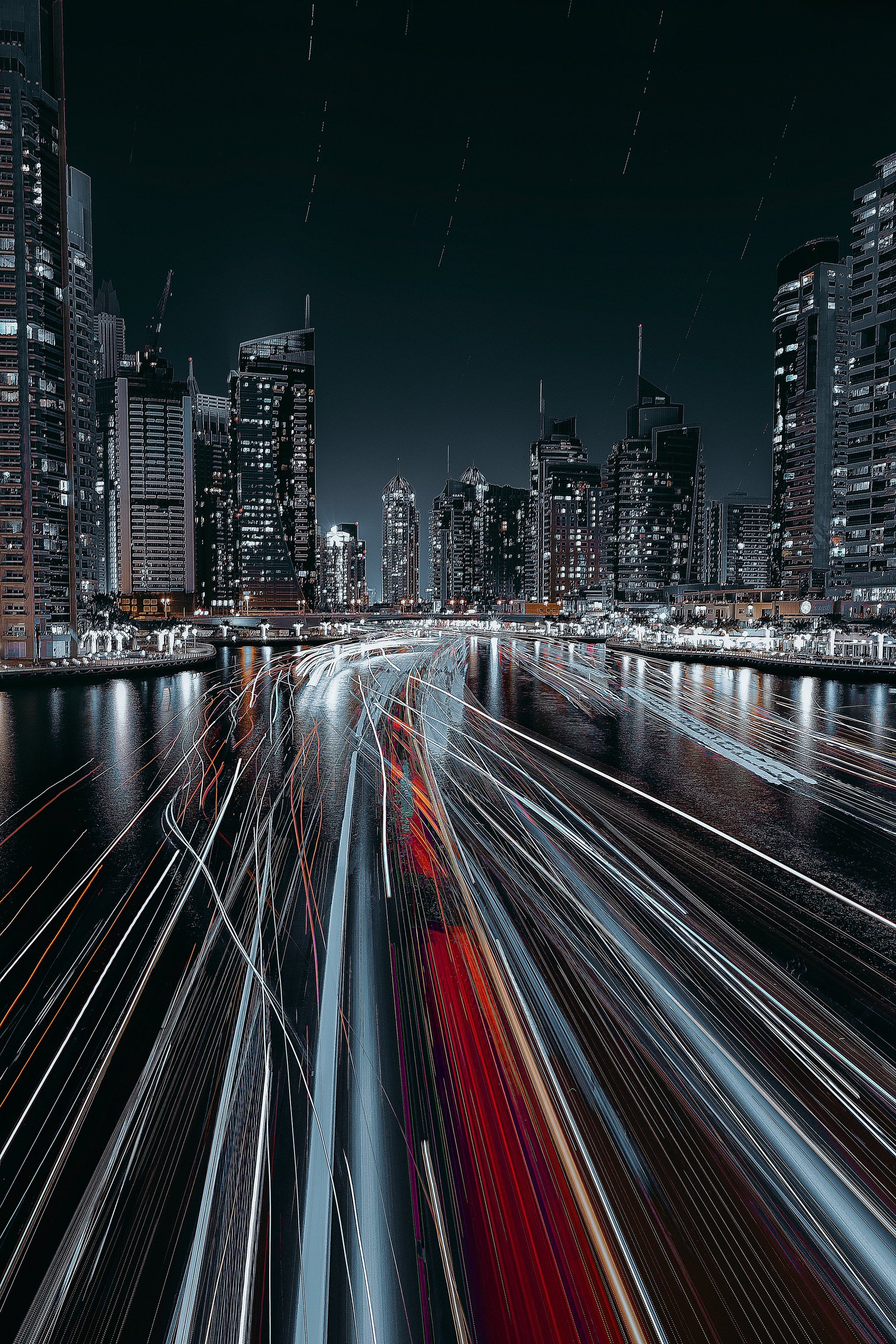 Traffic jam in the Dubai canal - Poster / Art Print