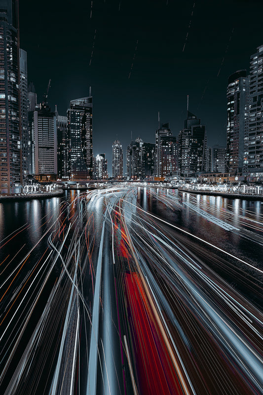 Traffic jam in the Dubai canal - Poster / Art Print