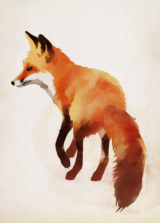 Red Fox Watercolor - Poster / Art Print
