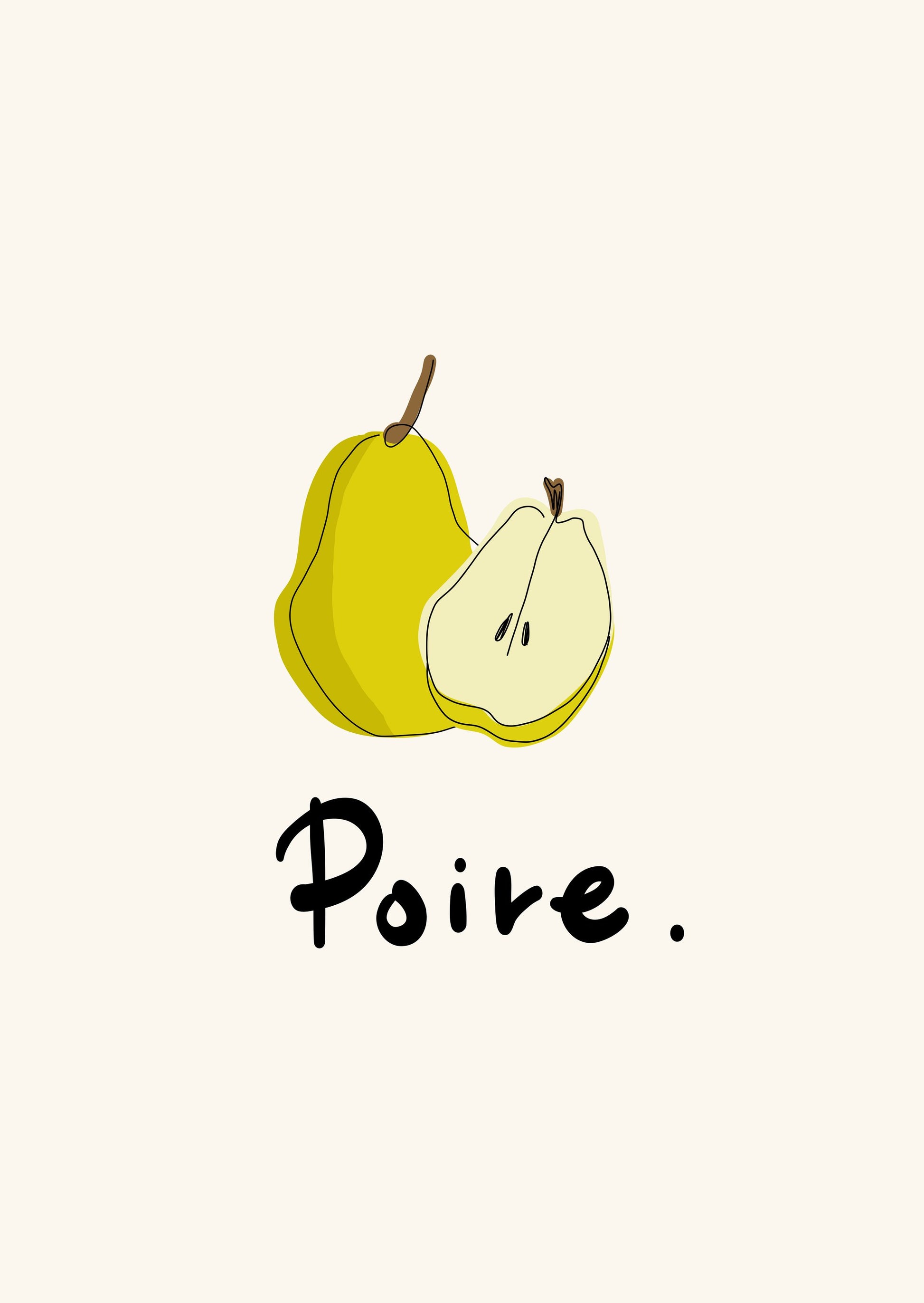 Modern French Fruits Collection "Pear / Poire" - Poster / Art Print