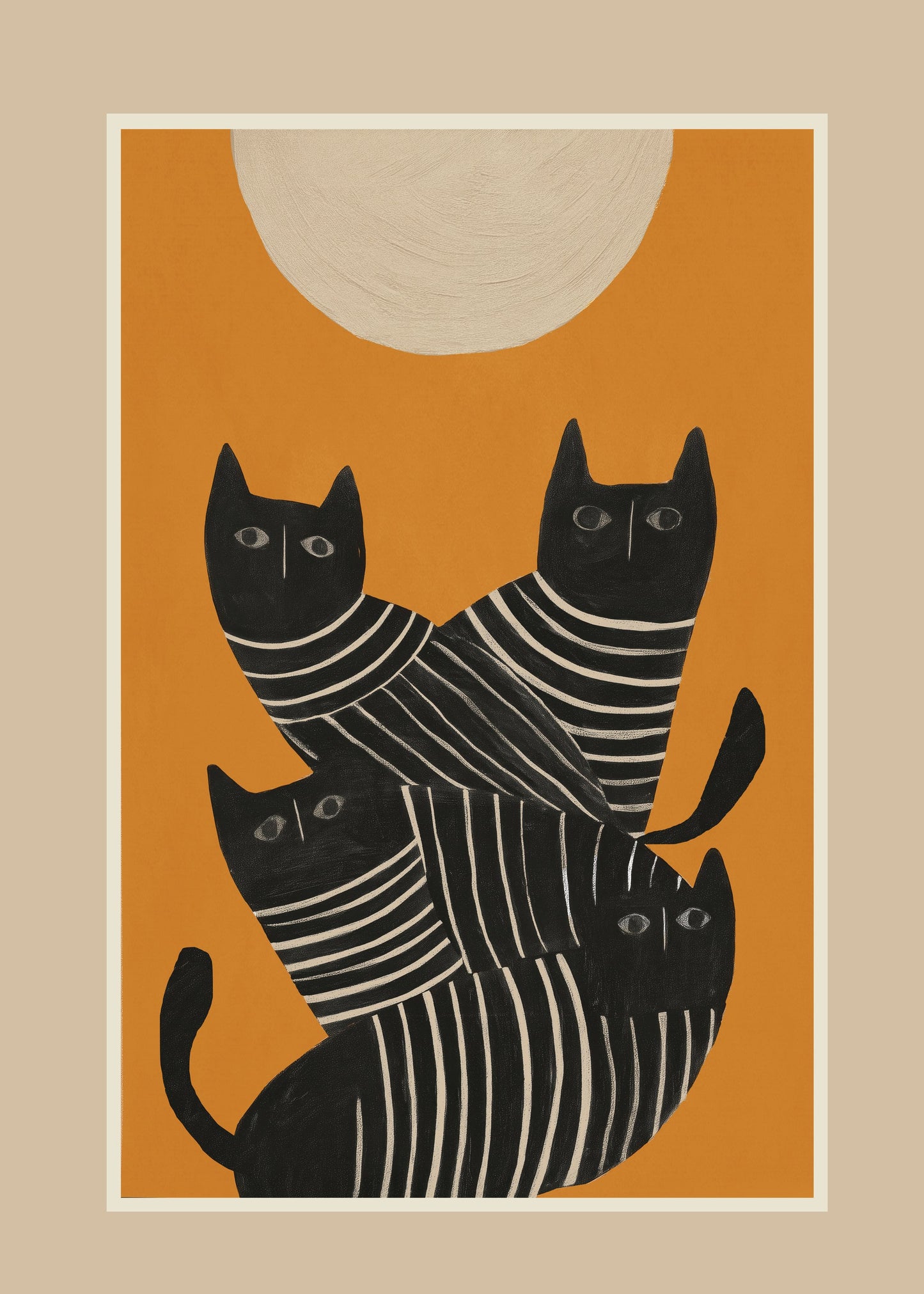 Abstract Black Cats - Poster / Art Print
